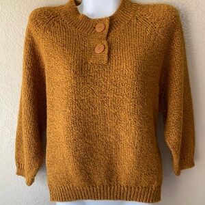 Pristine Vintage 70s Amber Heather ¾ Sleeve Sweater